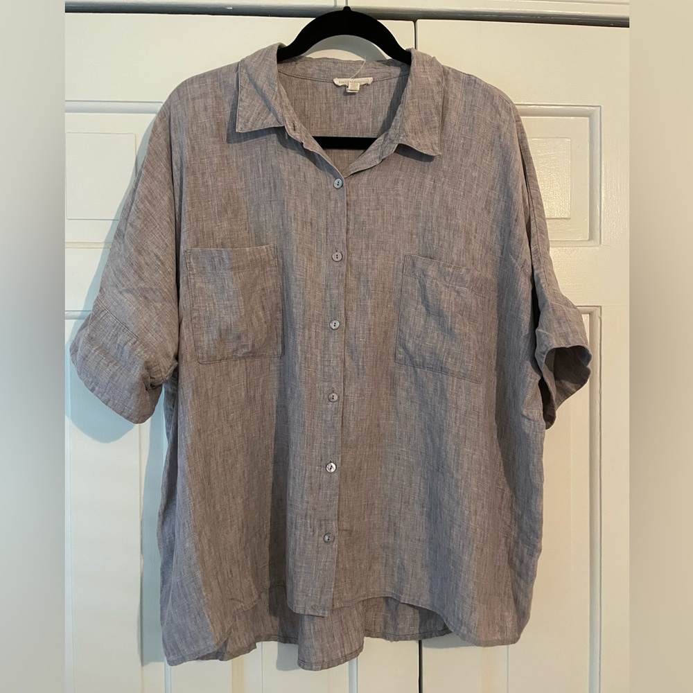 Eileen Fisher Linen Oversized Camp Shirt